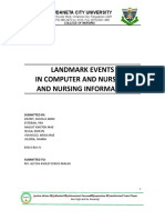 Landmark Events in Computer and Nursing, and Nursing Informatics