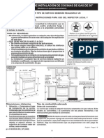 Instrucciones de Instalación de Cocinas de Gas de 30