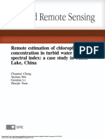 Remote Estimation of Chlorophyll-A Concentration in Turbid Water Using A Spectral Index: A Case Study in Taihu Lake, China