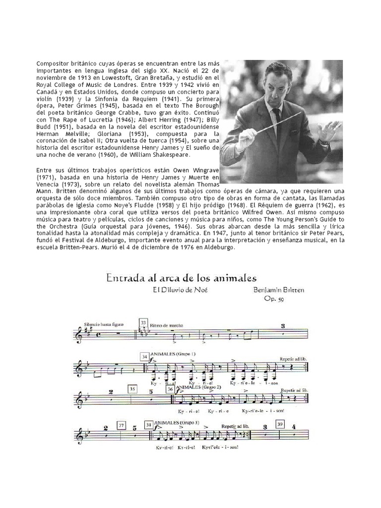 Óperas de Benjamin Britten | PDF | Arte
