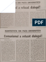 Dreptatea, Mihai Enescu, Manifestatia din Piața Universității.Comunismul a refuzat dialogul!