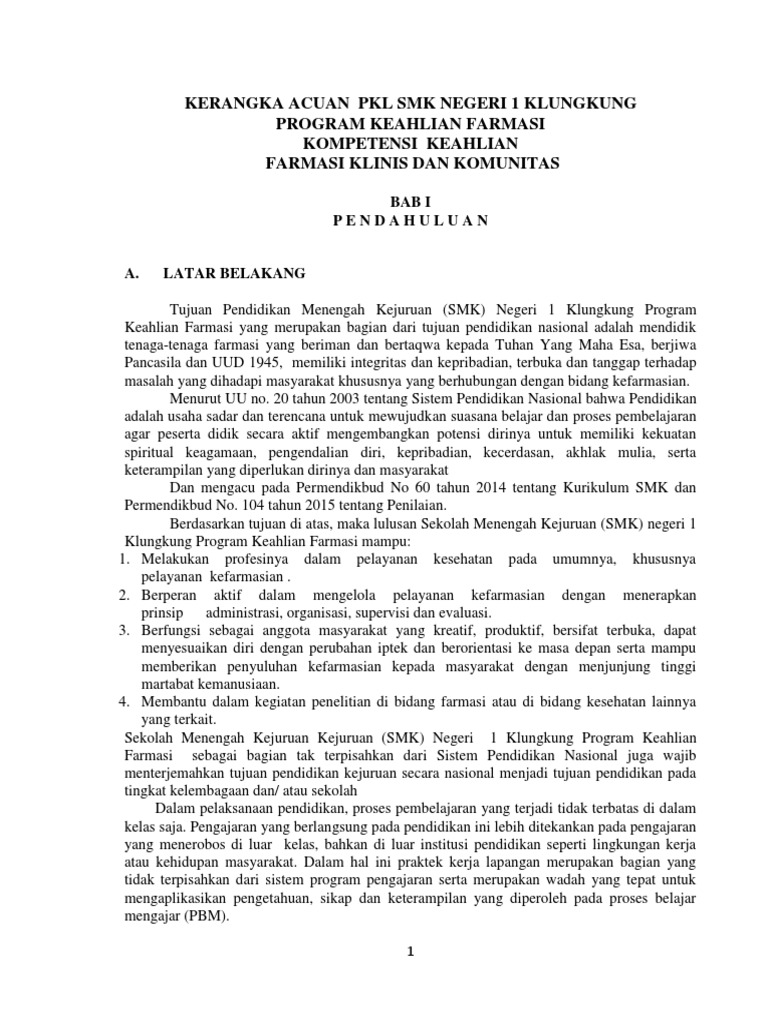 Kerangka Acuan Pkl 2019 2020