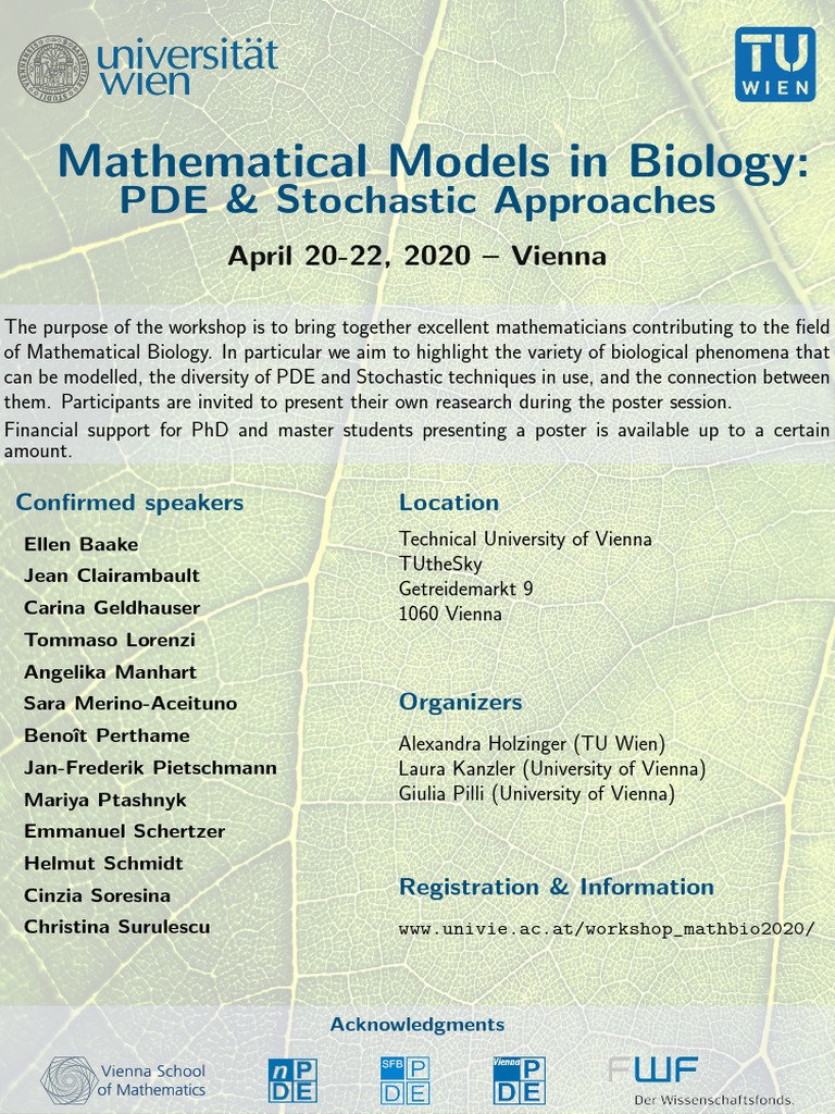 PDE & Stochastic Approaches Mathematical Models in Biology PDF