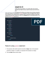 Switch Statement in C: Rules For Using Statement