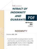 Business Law: Contract of Indemnity AND Guarantee