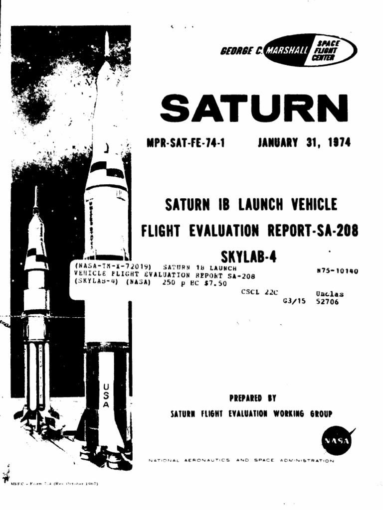Saturn 1b Launch Vehicle Flight Evaluation Report Sa 208 - 