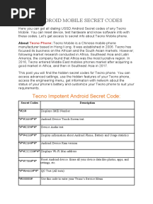 Tecno Android Mobile Secret Codes
