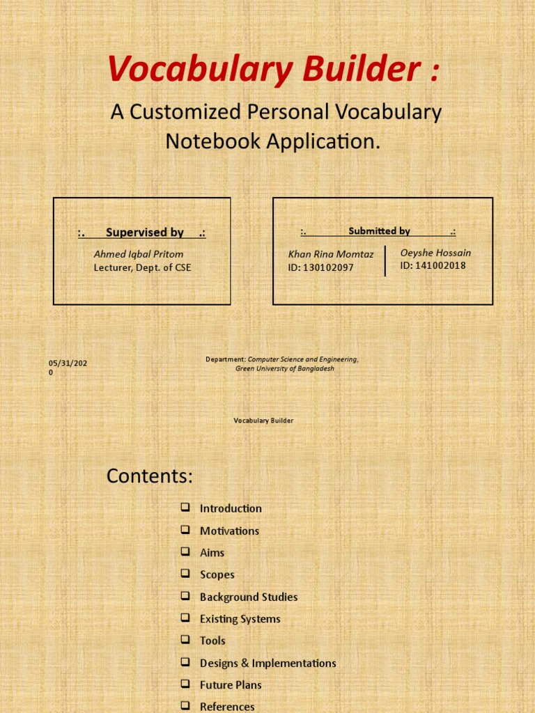 FinalDefense Vocabulary Builder PDF Vocabulary Word