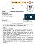 Admit Card for GATE 2020 EC paper