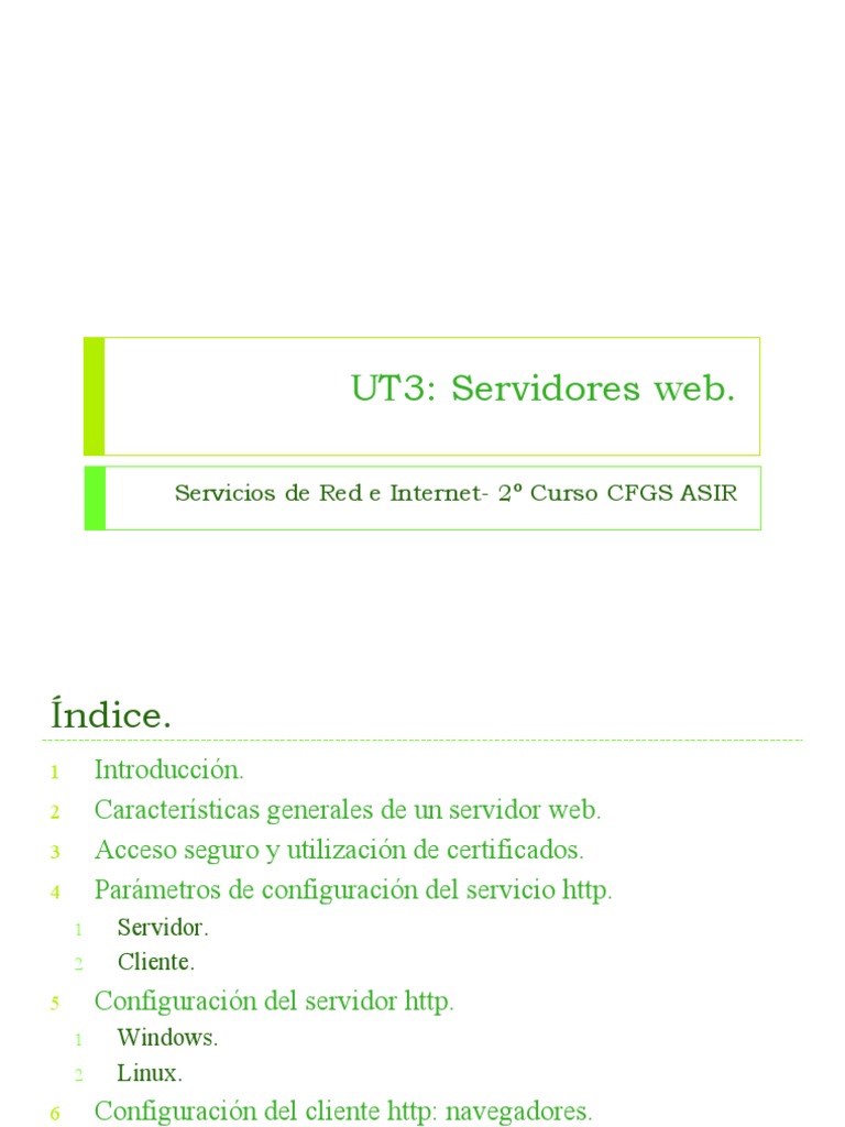 Características de Servidores Web y HTTP | PDF | Servidor web ...