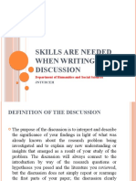Skills Needed For Discussion of Research Paper