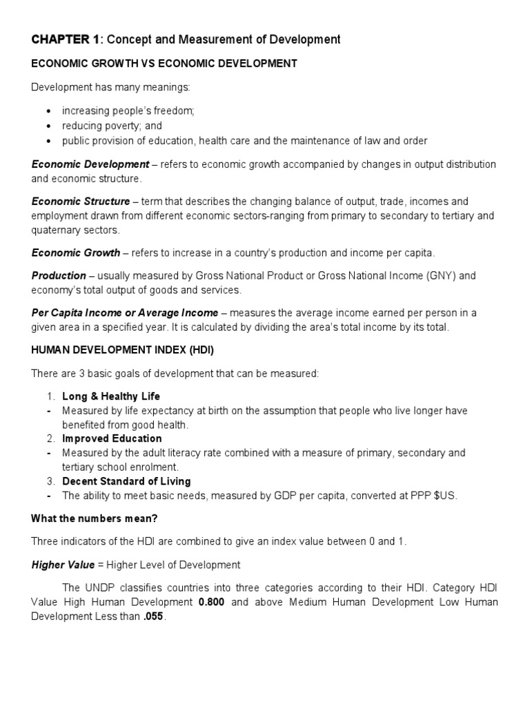 Measuring Economic Development Concepts | PDF | Human Migration ...