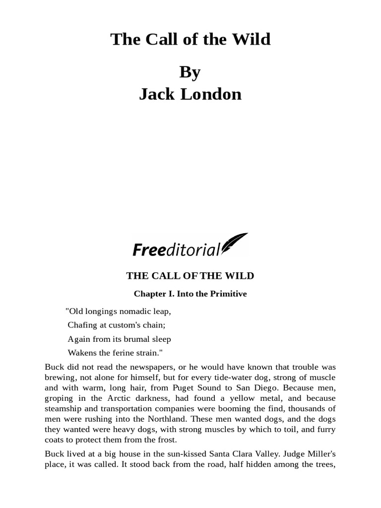 The Call of The Wild PDF The - 1703763419