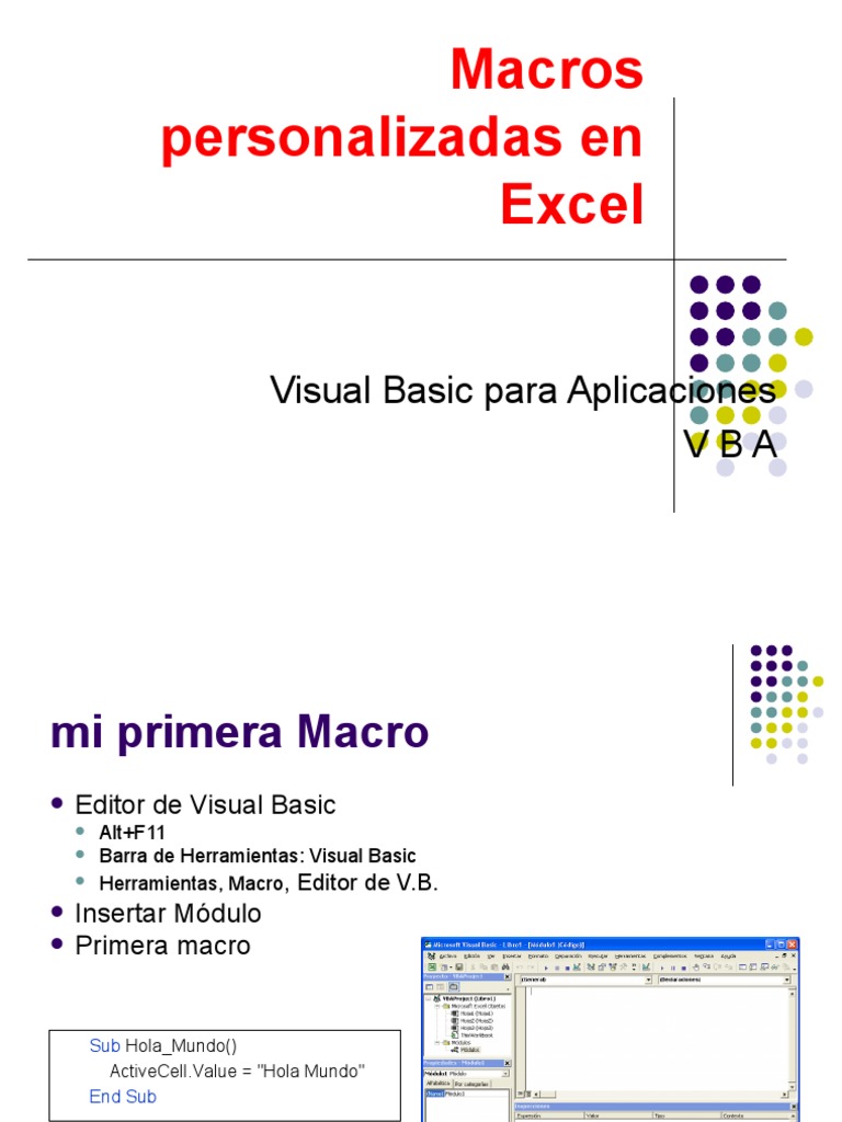 Macros en Excel: Introducción a VBA | PDF | Byte | Tipo de datos