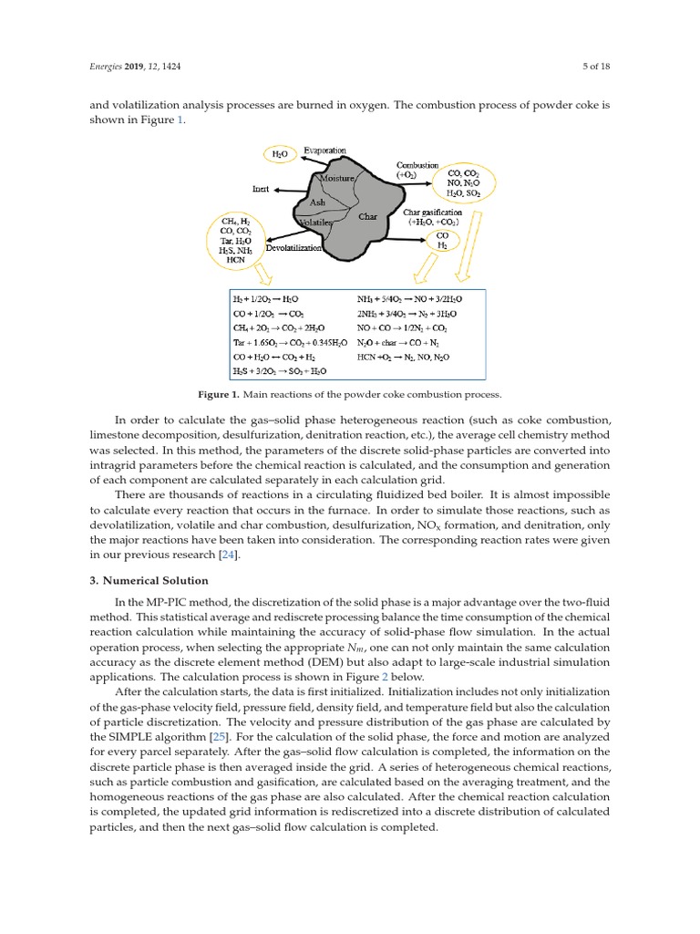 Numerical simulation of gassolid flow and chemical reactions in