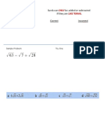 9.2. 2019 - 10 - 15 Video Notes Sheet For Adding and Subtracting Radicals PDF