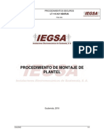 PG4-300 Procedimientos Seguros, Montaje de PLANTEL  IEGSA