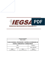 Plan de Manejo, Prevención y Control de Derrames de Aceites, Lubricantes y Combustible  IEGSA