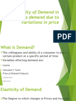 Elasticity of Demand in Petrol's Demand Due To Variations in Price