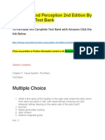 Sensation and Perception 2nd Edition by Bennet L. - Test Bank