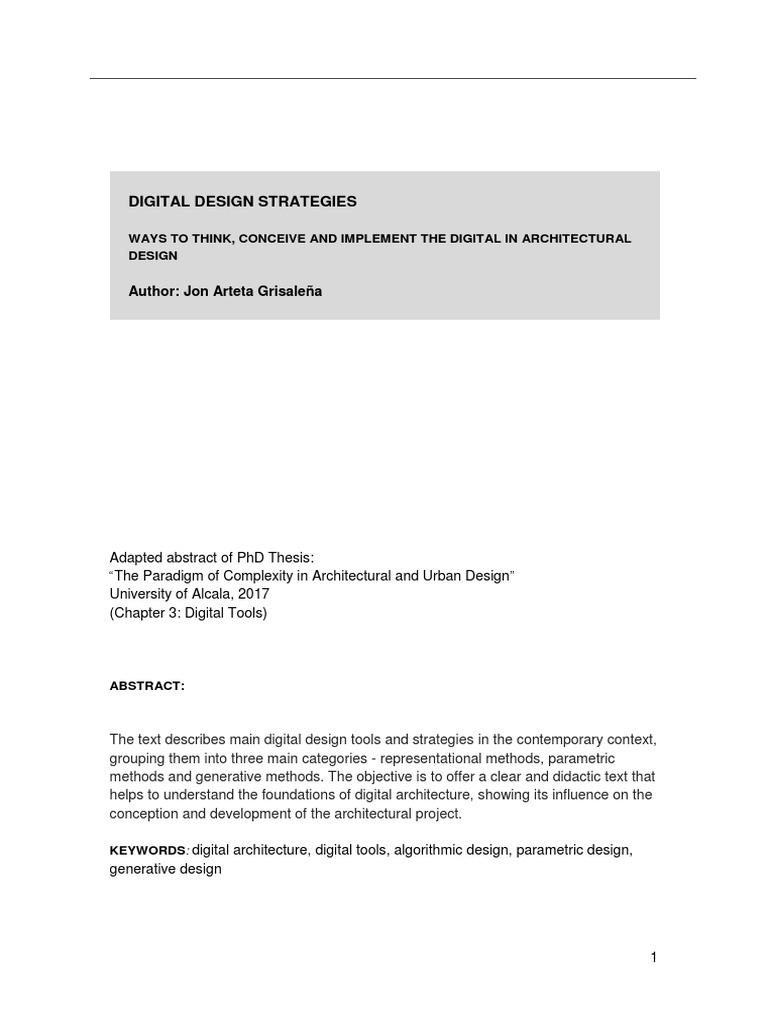 Digital Design Strategies: Author: Jon Arteta Grisaleña | PDF ...