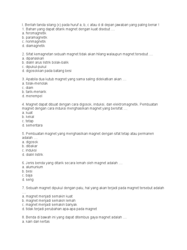 Soal Magnet 3 30 November 2019