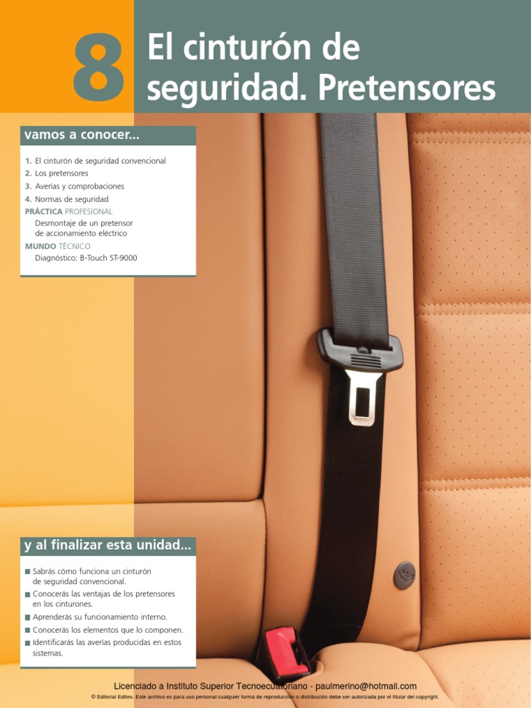 9.cinturon de Seguridad y Pretensores PDF | PDF | Airbag | Cinturón de