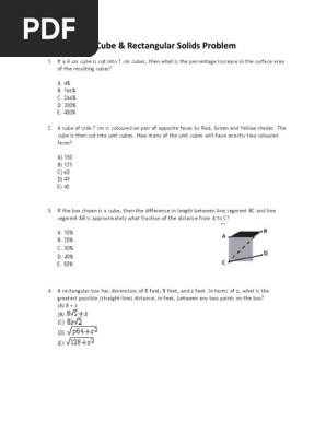 Cube & Rectangular solid problems