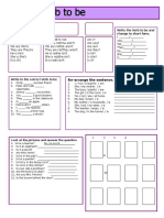 Re-Arrange The Sentence.: Write in The Correct Verb To Be
