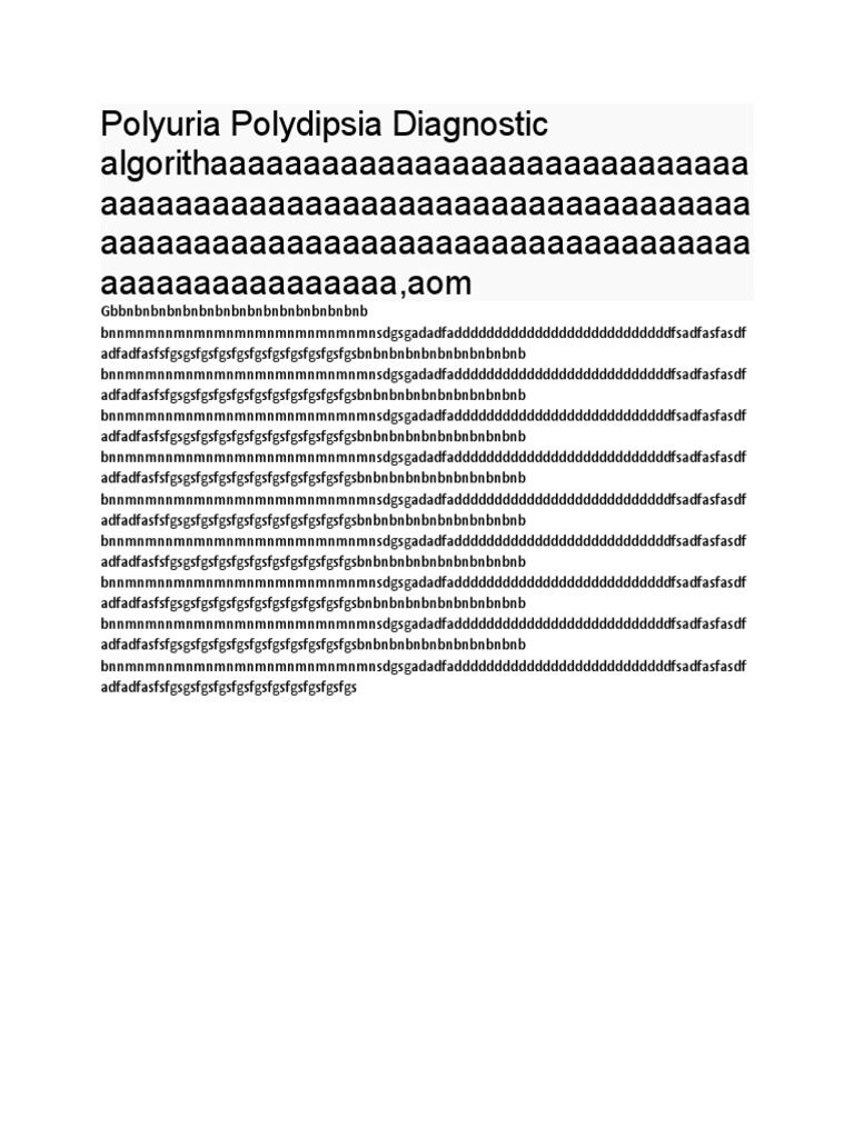 Polyuria Polydipsia Diagnostic Algorithm54 PDF