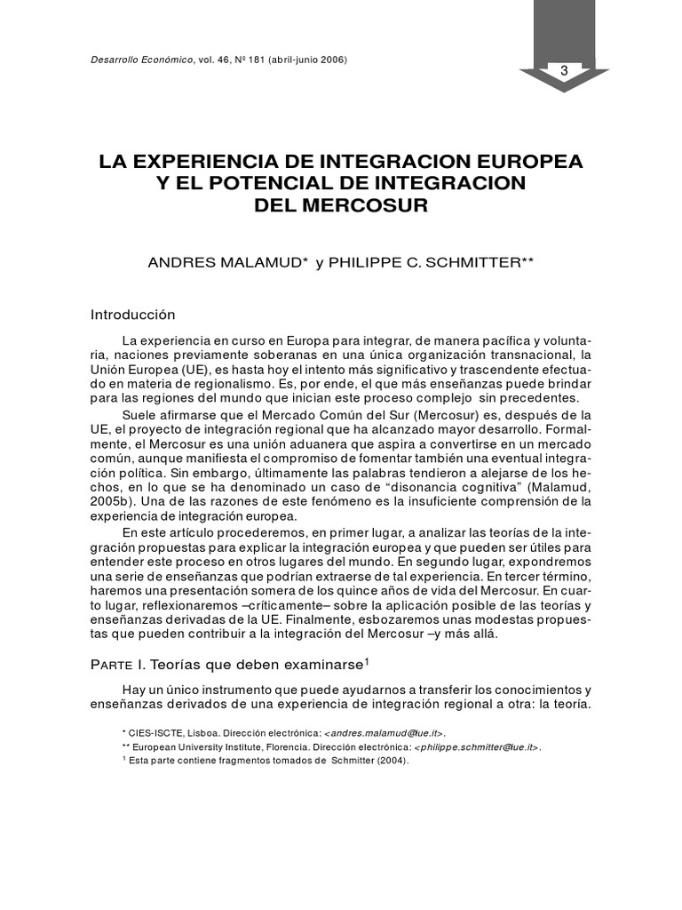 Malamud La Experiencia de La Integracion Europea PDF | PDF | Unión ...