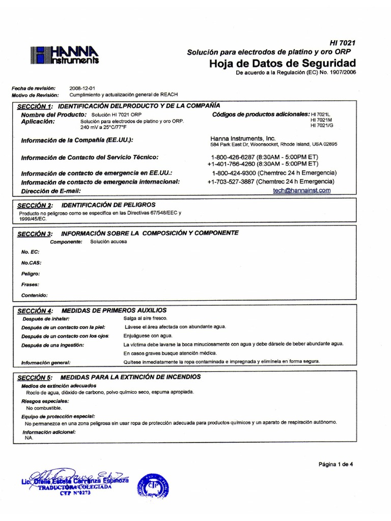 MSDS español | PDF
