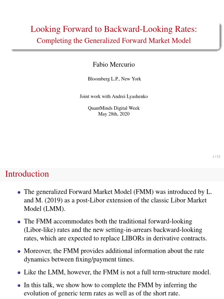 Generalized Forward Market Model Insights | PDF | Bloomberg L.P ...
