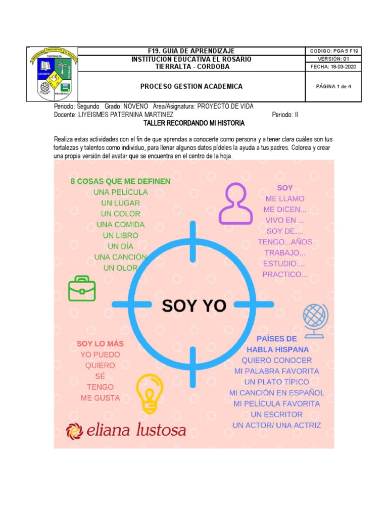Taller de Proyecto de Vida para Noveno | PDF