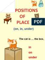 Prepositions OF Place: (On, In, Under)
