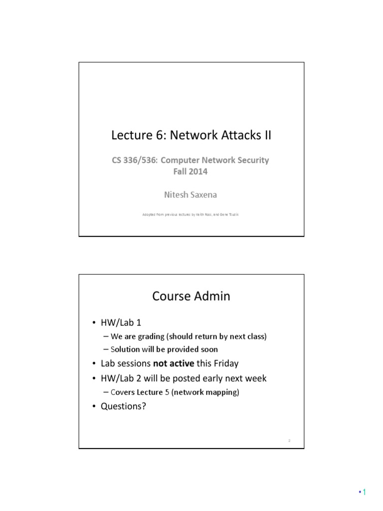 Network Attacks Overview and Tools | PDF | Denial Of Service Attack ...