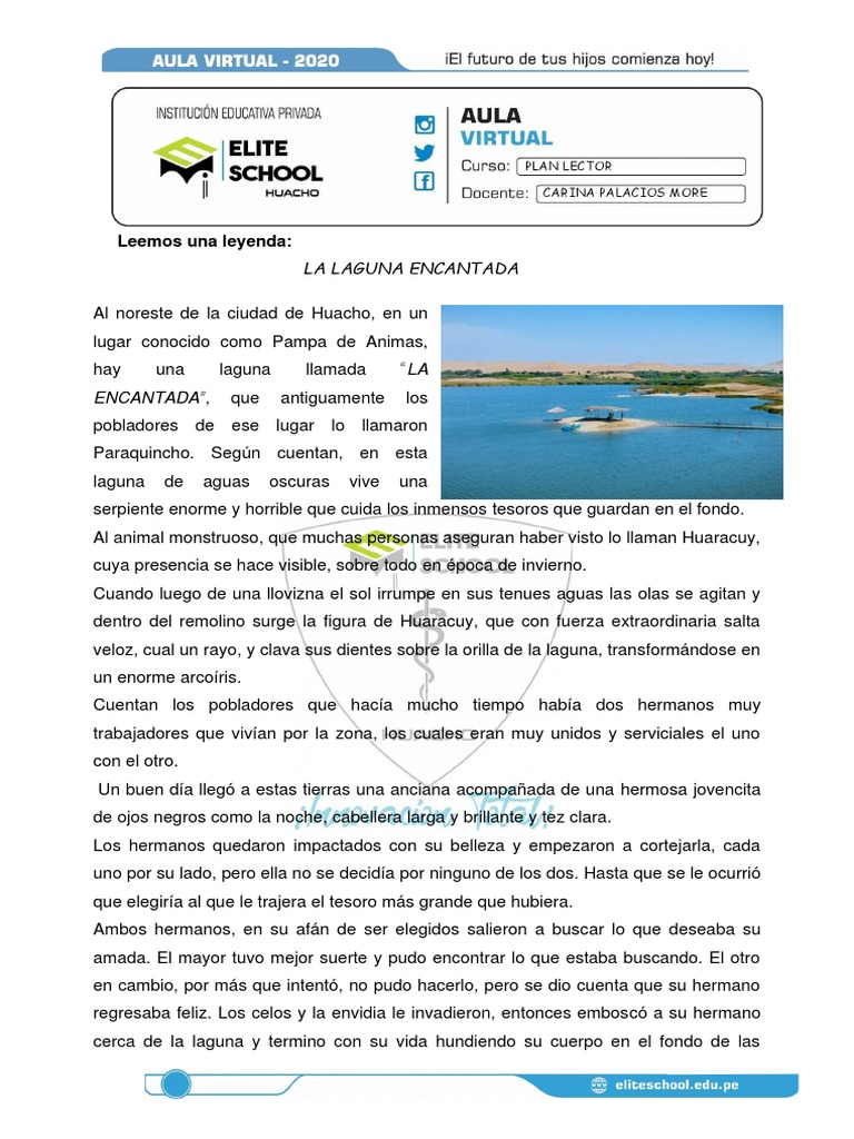 Leyenda de la laguna encantada de Huacho y la serpiente Huaracuy | PDF