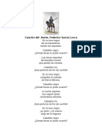 Poema Canción Del Jinete de Federico García Lorca