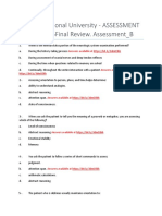 Florida National University - ASSESSMENT NUR3065 Final Review. Assessment - B. 100% Graded.