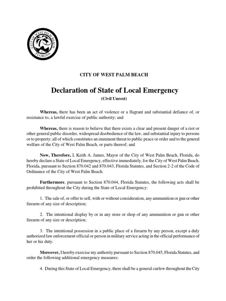 Declaration of Emergency PDF Emergency Virtue