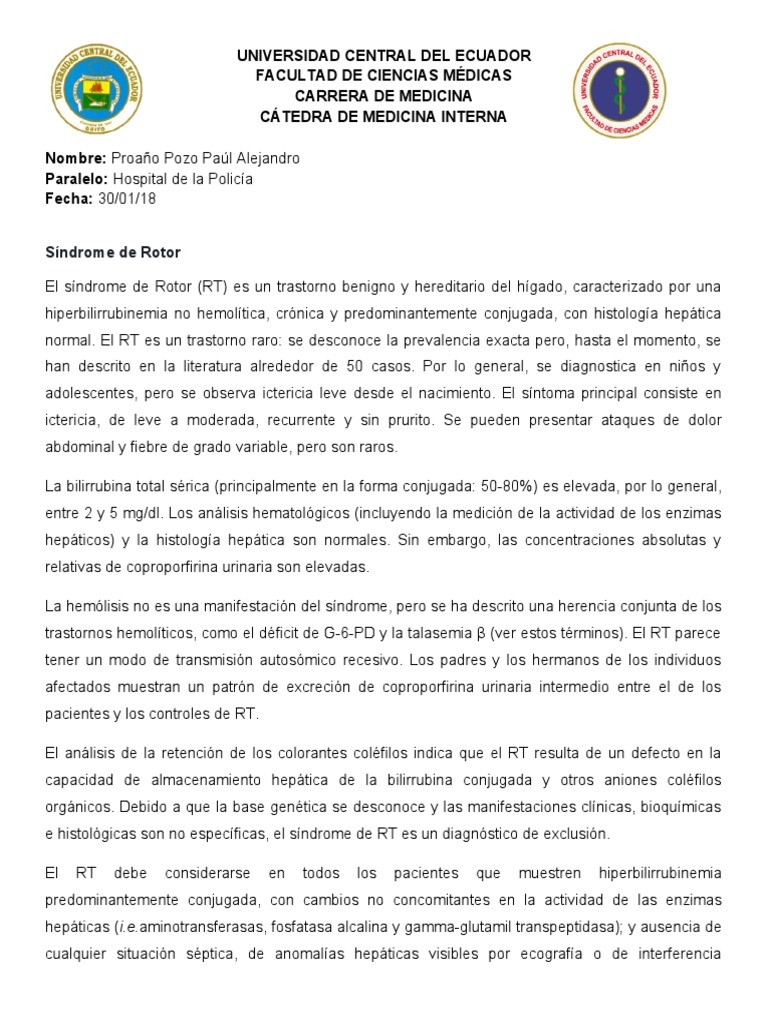 Sindrome de Rotor PDF Rtt Ciencias de la Salud
