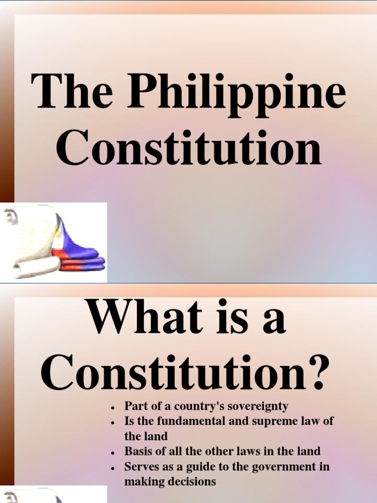 Philippine Constitution PDF Sources Of Law Philippines