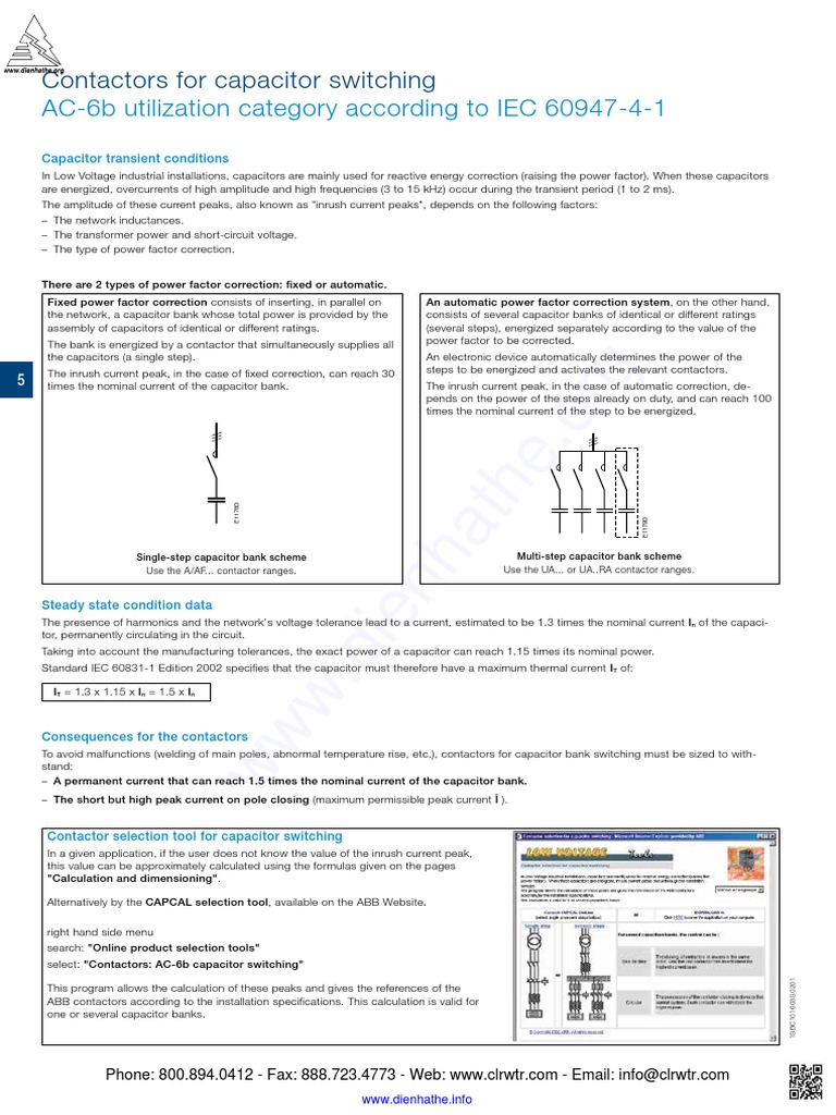 ABB Capacitive Contactors | PDF