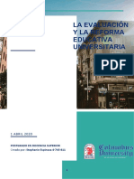 La Evaluación y Reforma Educativa Universitaria