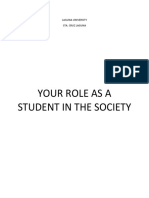 Your Role As A Student in The Society: Laguna University Sta. Cruz Laguna