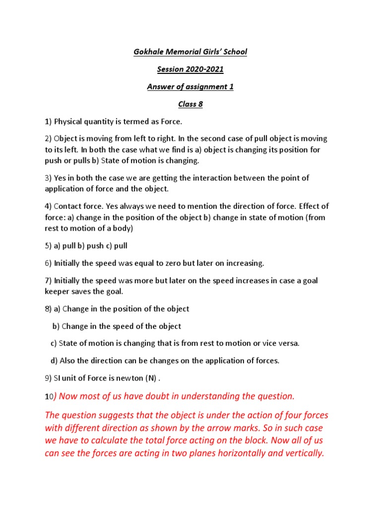 Understanding Net Force in Class 8 Physics | PDF | Force | Physics