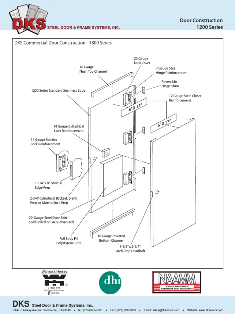 DKS Commercial Door Construction - 1800 Series | PDF | Door | Building ...