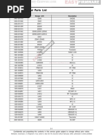 MAIN Electrical Parts List: Firmware