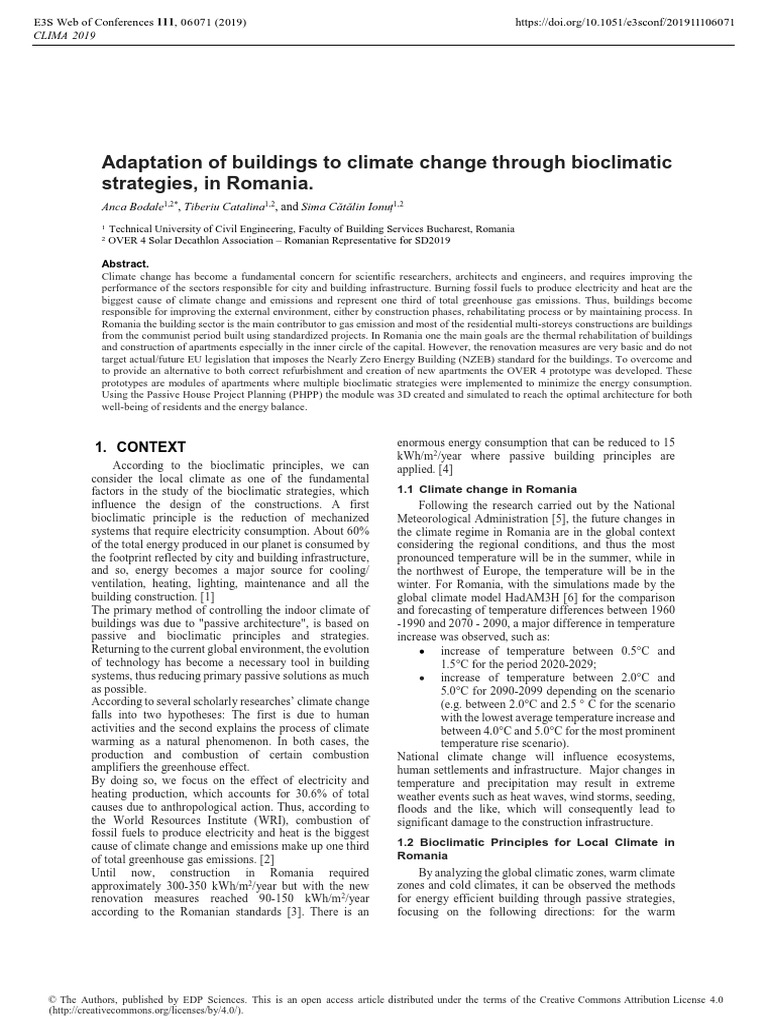 Adaptation of Buildings To Climate Chang PDF | PDF | Green Building ...
