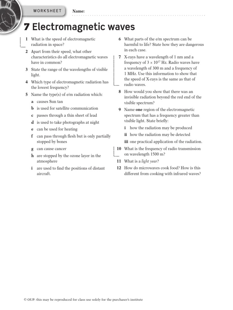 7 Electromagnetic Waves | PDF | Electromagnetic Radiation | Motion ...